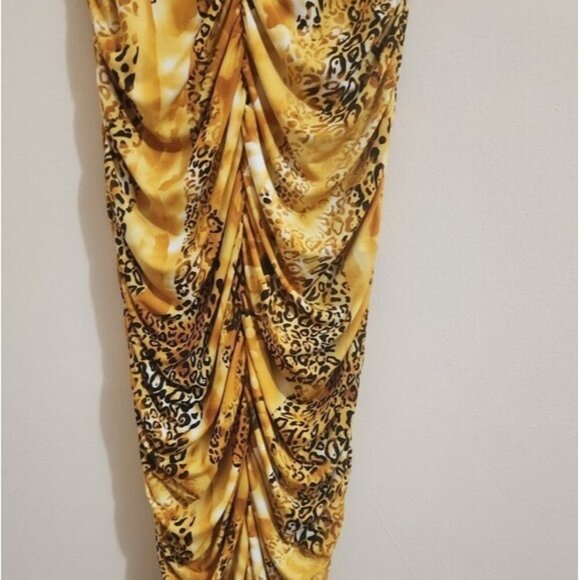 Ashro sleeveless Ruched Leopard  bodycon dress women size 12 - Picture 5 of 6